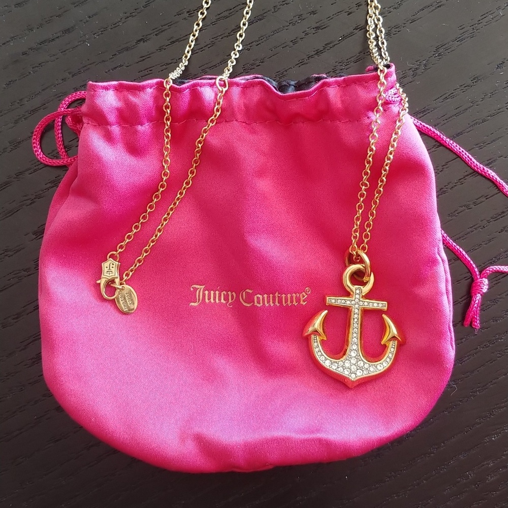 Juicy Couture crystal anchor necklace